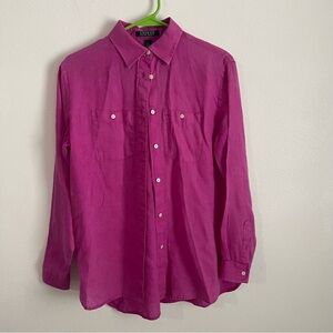 Lauren Ralph Lauren Linen Black Label Purple Size XS
